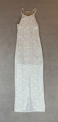 Vestido midi para mujer Poetry talla pequeña blanco con cordones  Foto 1 de 4