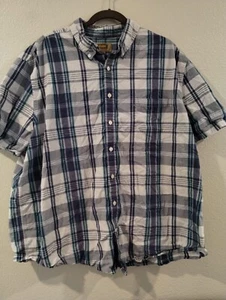 Foundry Shirt Short Sleeve Button Up Shirt Classic Plaid Men's 2XL - Picture 1 of 6