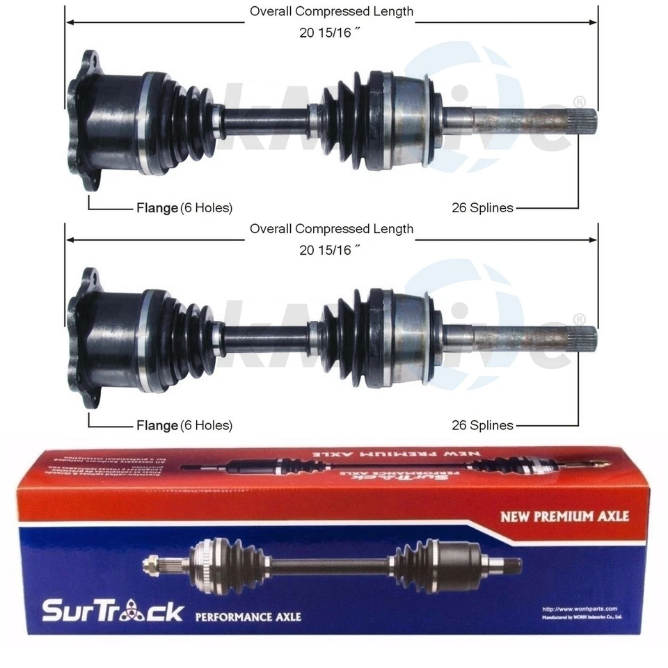 SurTrack Pair Set of 2 Front CV Axle Shafts For Toyota 4Runner Pickup 4WD 86-95 - Image 1 of 1