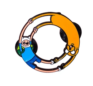 Adventure Time Finn The Human & Jake The Dog Round Enamel Pin - Picture 1 of 2