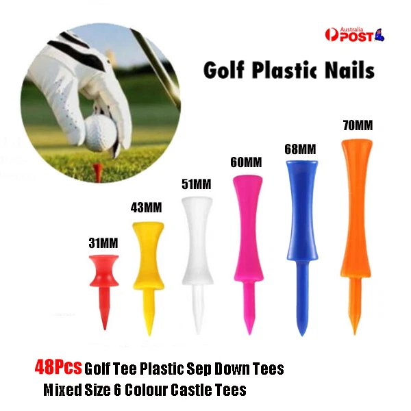 48X Plastic Step Down Golf Tees Mixed Size High Control Castle 70,68,60,51,43,31 - image 1 of 1
