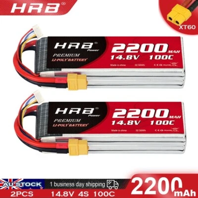 2pcs 14.8V 4S 2200mAh LiPo Battery 100C XT60 for RC Airplane Car Truck FPV - image 1 of 4