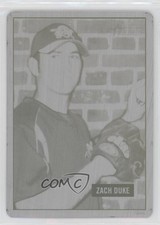 2005 Bowman Heritage Printing Plate Black 1/1 Zach Duke #64 0v1