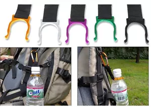 2 × Water Bottle Holders Clip Carabiner Hook Buckle Key Chain For Camping Hiking - Picture 1 of 3