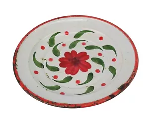 Indian Flower Printed White Enamel Plate – Kitchen Serving Dish plate. i14-130 - Picture 1 of 8