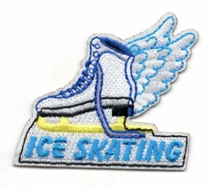 ICE SKATING Iron On Patch Skater Sports Skates - Picture 1 of 1