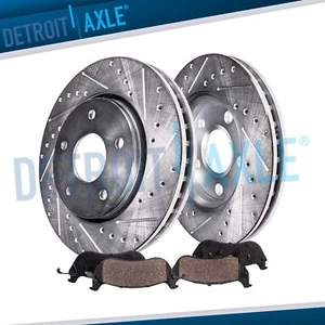 Front Drilled Slotted Brake Rotors Brake Pads Kit for 2016 2017 2018 Ford Focus - Picture 1 of 7