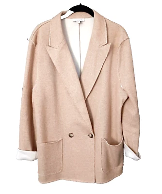 Blazer de carrera TOPSHOP para mujer color tostado paja bordes crudos doble pecho talla 12 nuevo sin etiquetas Foto 1 de 4