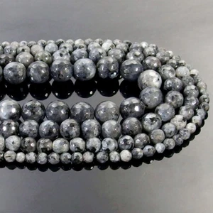Natural Larvikite Labradorite Stone Faceted Round Beads 15.5'' 4mm 6mm 8mm 10mm - Picture 1 of 5