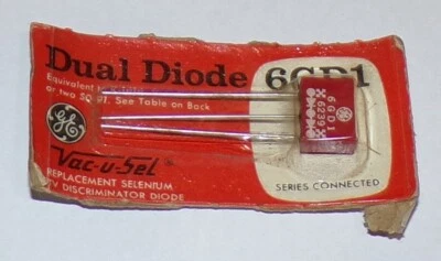 Vintage GE Dual Diode 6GD1 Vac-u-Sel Replacement Selenium TV Discriminator - Image 1 of 3