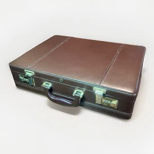 Maletín con bloqueo combinado expandible de cuero genuino Samsonite marrón/granate - Imagen 1 de 6