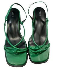 Cider Cross Strap Chunky 3 in Heel Sandalette Kelly Green Neu Gr. 41 (9,5/10) - Bild 1 von 7