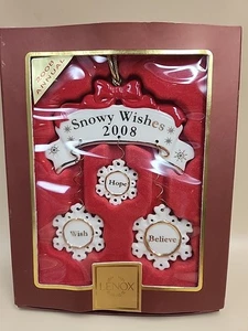 Lenox Annual  2008 Snowy Wishes - Hope, Wish, Believe Ornament -NIB - Picture 1 of 3