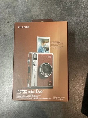 Fujifilm Instax Mini EVO Hybrid Instant Film Camera Brown Brand New In Box - Image 1 of 4