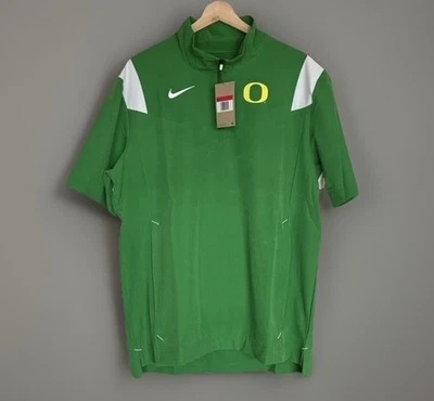 Pullover grande manga corta Nike Oregon Ducks 1/4 cremallera lateral para hombre nuevo con etiquetas* LEER Foto 1 de 4