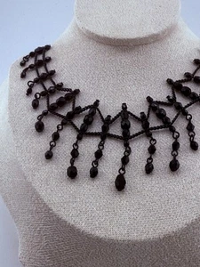 Fashion Jewelry Black Crystal Choker Vtg Y2K Vibes Goth - Picture 1 of 4