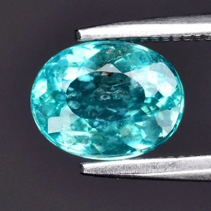 💎 1.06ct 7x5.5mm Oval Natural Greenish Blue Apatite - Unheated, Africa Gemstone - Picture 1 of 4