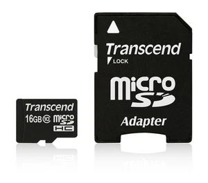 SD microSD Card 16GB Transcend SDHC Class10 w/ada NEW - Picture 1 of 4