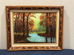 Vintage c1980 Autumn Forest River Oil Painting by Cal. Artist Suzanne Powell - Picture 1 of 6