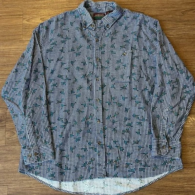 Vintage Oakton Limited Men’s XL Button Up Plaid Duck Graphic Flannel Shirt - Image 1 of 4