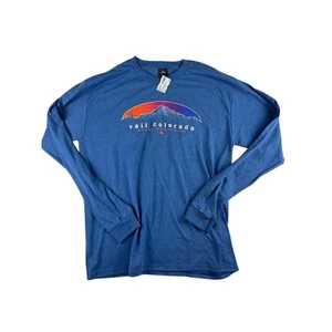 Prairie Mountain Vail Colorado Long Sleeve T-Shirt XL Blue Mountain Graphic NWT - Picture 1 of 7