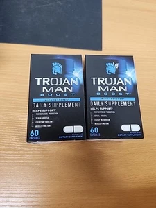 (2) Trojan Man Boost Dietary Daily Supplement 60 Capsules Free Shipping - Picture 1 of 8