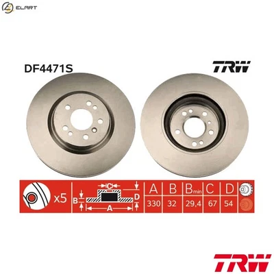 2x BRAKE DISC DF4471S FOR MERCEDES-BENZ M 272.945 3.0L M272.967/276.958 3.5L - Image 1 of 4