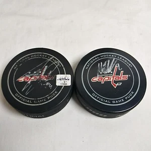 2 Autographed Washington Capitals Hockey Puck John Carlson & Matt Niskanen - Picture 1 of 18