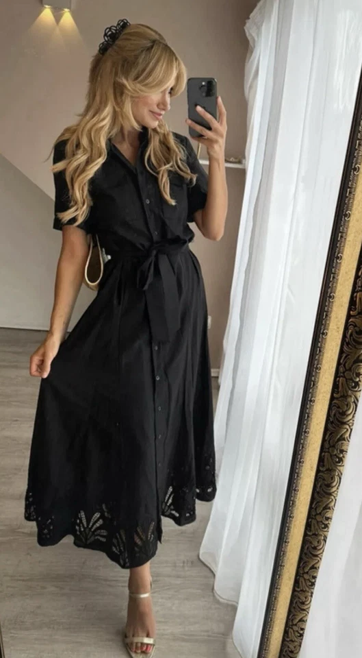 ZARA full midi black skirt 4786 size XS