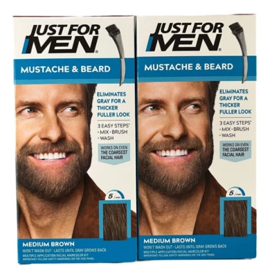 Cepillo para bigote y barba Just For Men M-35 MARRÓN MEDIO (paquete de 2) azul Foto 1 de 2