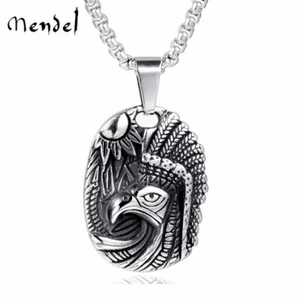 MENDEL Native American Indian Eagle Pendant Necklace Men Stainless Steel Jewelry - Picture 1 of 5
