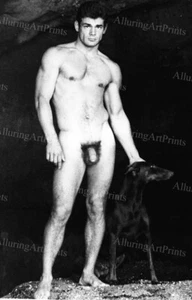 Frontaler Akt männliches Model Fotodruck muskulös gutaussehend shirtless Hunk Abs -UU307 - Bild 1 von 1