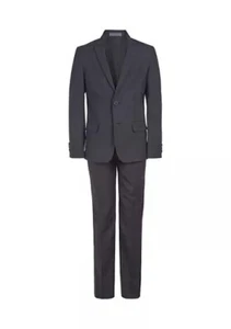 Van Heusen size 14 Husky Boys 2-piece Black pin stripe Jacket + Pant Suit NWT - Picture 1 of 15