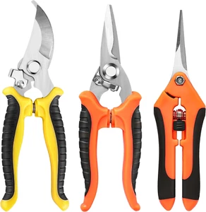 3 Pack Garden Pruning Shears, Stainless Steel Garden Shears, Gardening Shears, G - Picture 1 of 12
