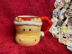 Süße Keramik Weihnachten Rentier in Nikolausmütze Becher von ATICO International INC - Bild 1 von 7