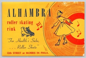 Alhambra Roller Skating Rink Ad Sticker - Some damage on edge - Picture 1 of 2