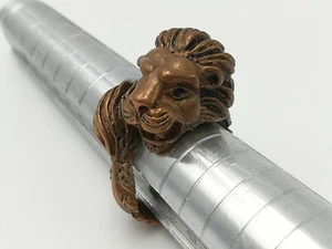 Bijou d'artiste jolie bague tête de lion T 50 - Imagen 1 de 12