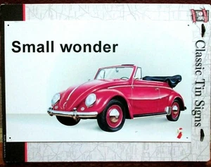 De colección VW Volkswagen Beetle convertible convertible convertible letrero maravilla de metal nuevo de lote antiguo - Imagen 1 de 3