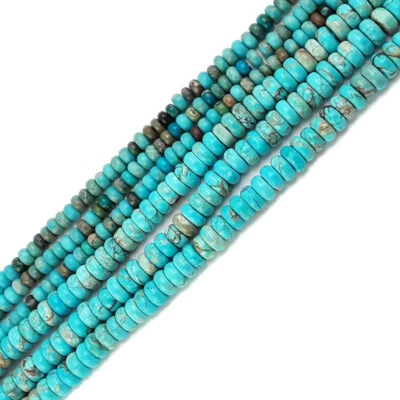 Light Blue Sea Sediment Jasper Smooth Rondelle Beads 2.5x4mm 4x6mm 15.5" Strand - Image 1 of 2
