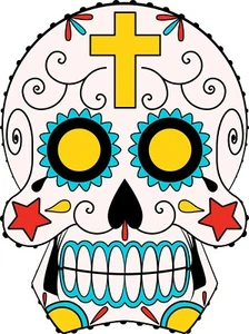 Sugar Skull Window or Bumper Sticker Decal 5 Inch - Imagen 1 de 3