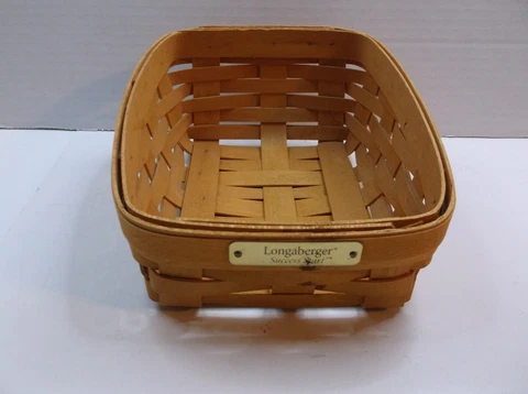 Longaberger Small SLEIGH SLANTED FRUIT VEGETABLE BASKET  Signed Dated 1999 Cover