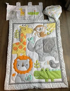 Juego de edredón para cuna de bebé de circo tema animales de la selva - Imagen 1 de 7