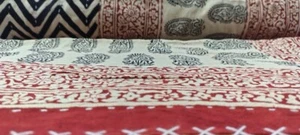 Colcha manta edredón Kantha de algodón tamaño queen bloqueada a mano india - Imagen 1 de 7