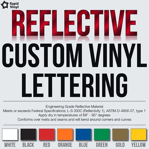 Custom Reflective Vinyl Lettering Decal Sticker Car Van Truck Trailer Window + - Picture 1 of 11