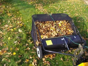 TOW BEHIND 1.2m/48" LEAF COLLECTOR LAWN SWEEPER LEAF COLLECTING SWEEPER ATV - Picture 1 of 3