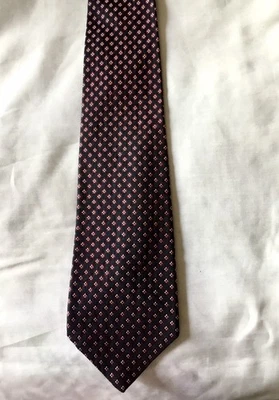 J. Corbata de cuello para hombre Crew hecha a mano de seda preppy - mini estampado rojo marino 3,5" W Foto 1 de 2