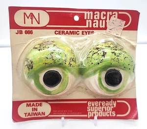 Vintage 70er Jahre NOS Keramik Froschaugen Makramee Vorrat Makra Naut - Bild 1 von 4