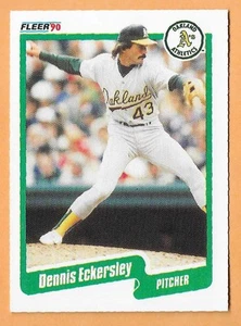 DENNIS ECKERSLEY OAKLAND ATHLETICS #6 - FLEER NM-MT 1990 - Picture 1 of 2