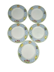 Set Of 5 Vintage Mikasa Fruit Rapture Y4001 Dinner Plates 10 7/8" - Picture 1 of 5