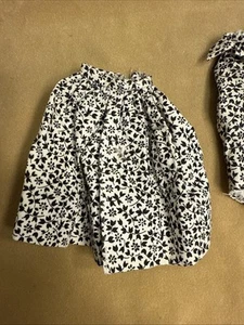 VINTAGE BARBIE PAK COLLECTION WHITE -BLACK FLORAL PRINT PAK SKIRT &TOP EXC - Picture 1 of 8